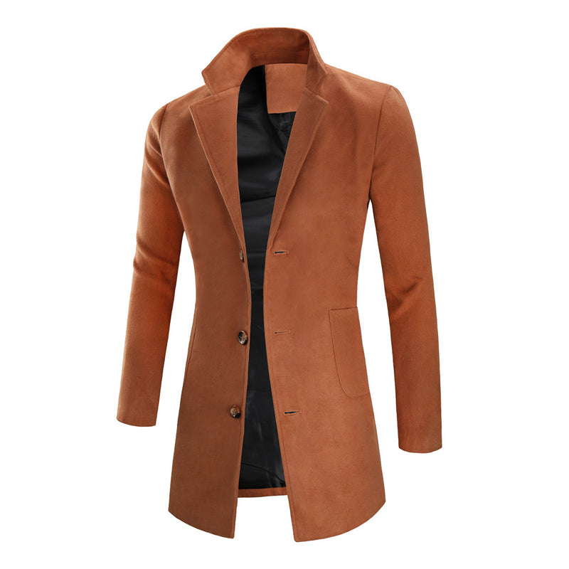 Men's mid-length trench coat