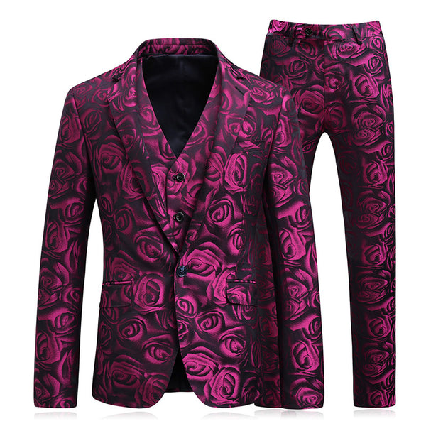 Printed men's wedding suit