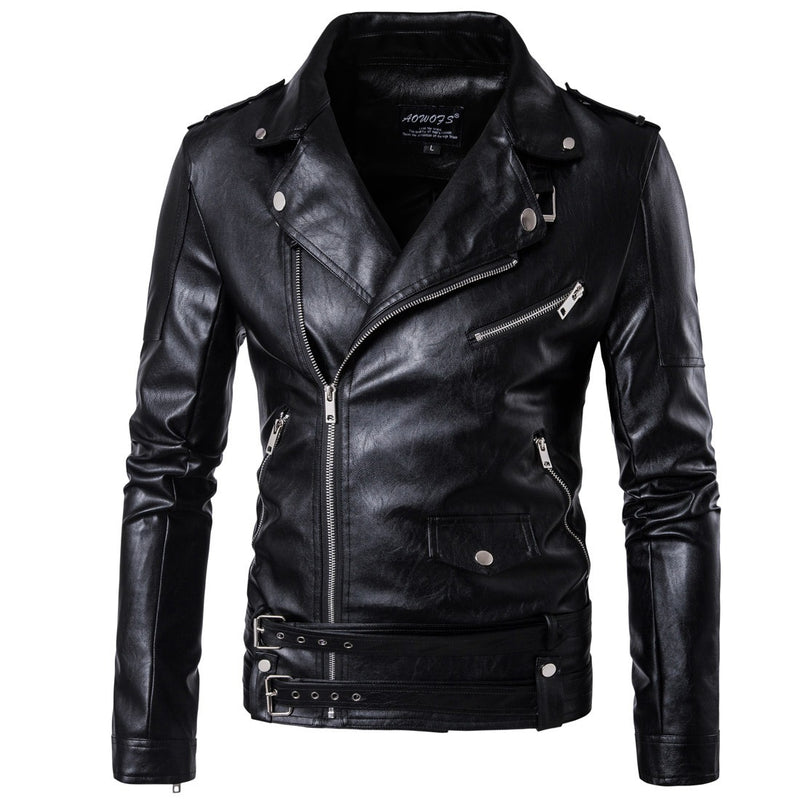 Punk Men's Leather Carripi Motorcycle jacket