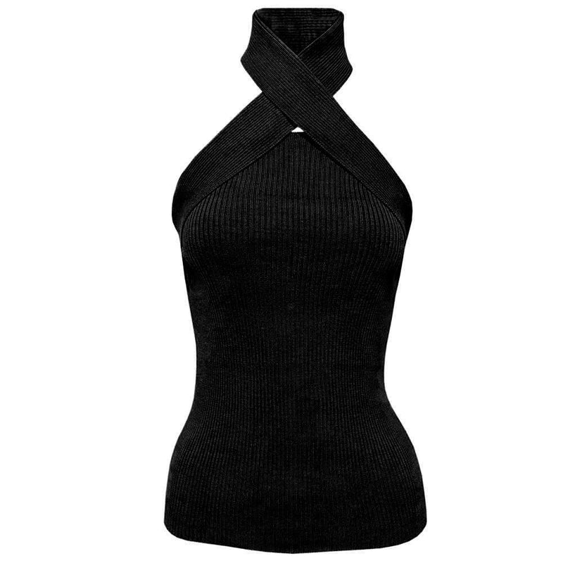 Cross-wrapped strapless vest