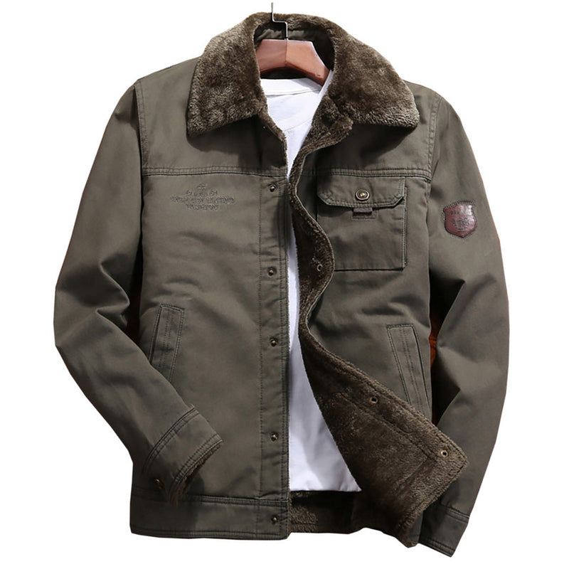 Chaqueta casual de algodón y terciopelo para hombre, chaqueta de invierno