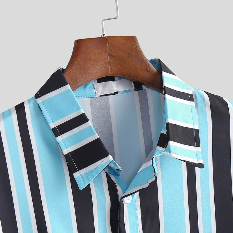 Men' Stripe Short Sleeve Shirt