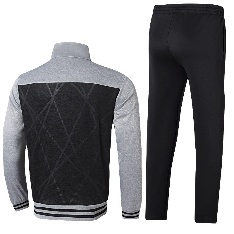 Stand-up Collar Suit Cardigan Sweater Sports Two-piece trackSuit Men