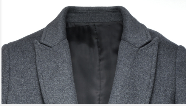 Men's woolen coat slim fit trench coat