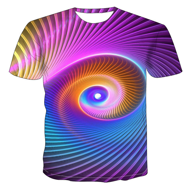 Sea Wave Digital Print Breathable T-shirt