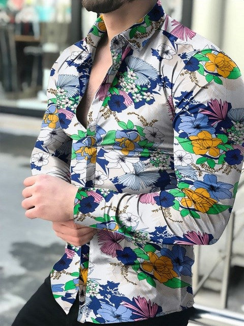 Men's printed floral shirt