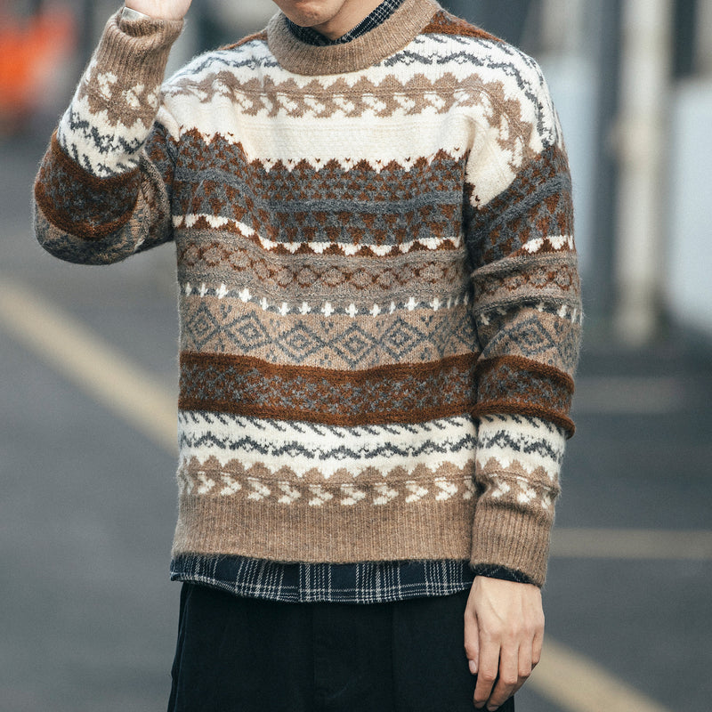 New Ethnic Style Color Sweater Men