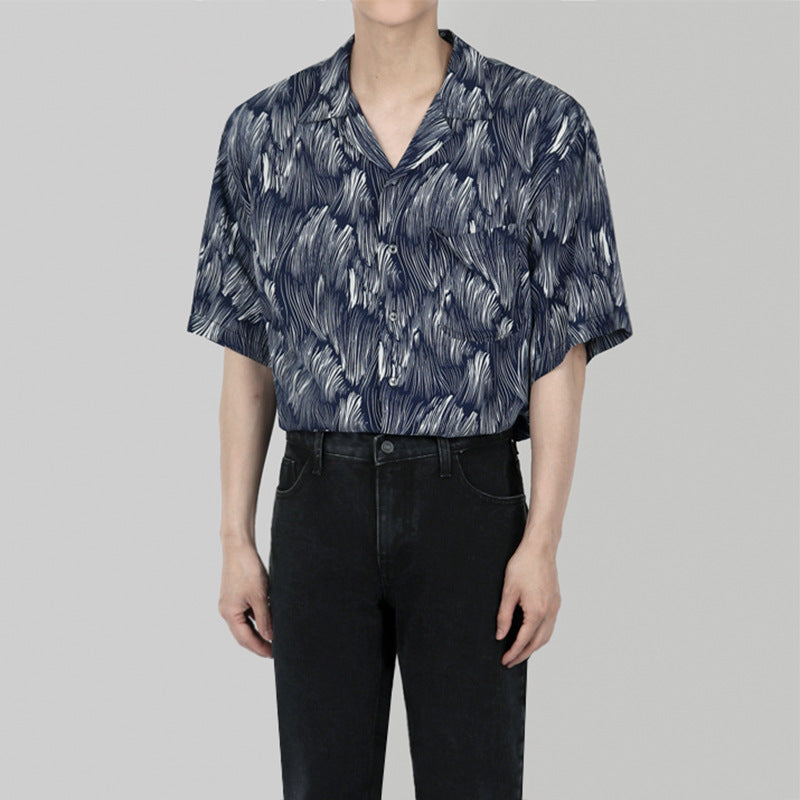 Men's Floral Full Print Short Sleeve Shirt
