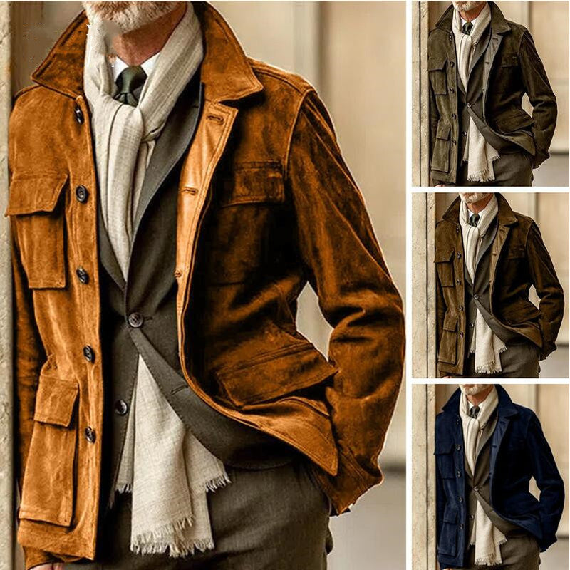 Chaqueta de moda casual de gamuza para hombre