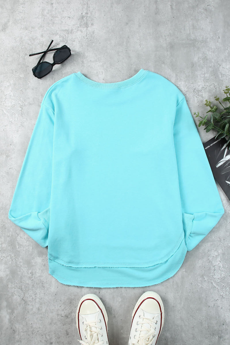 Side Slit Drop Shoulder Sweatshirt