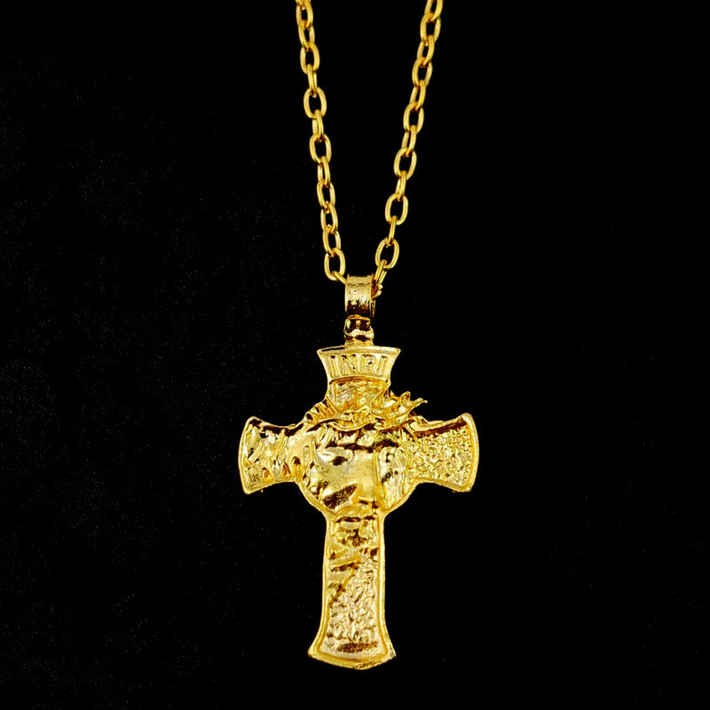 Nuevo collar de cruz de Jesús con espinas para hombre