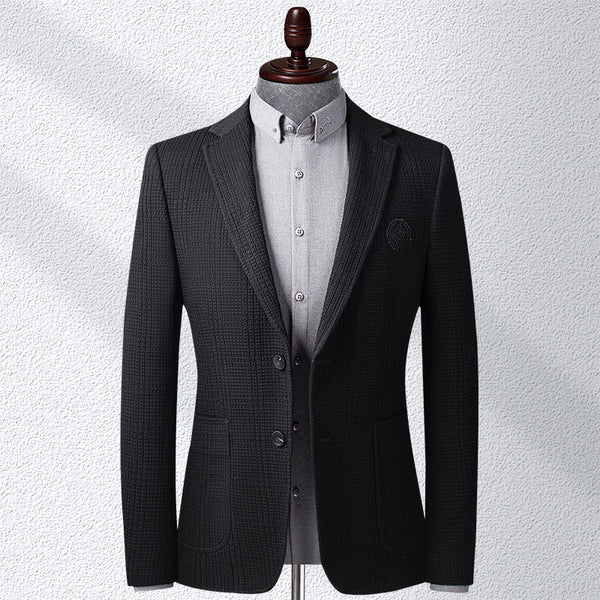 Men's Fashionable Personalized Seersucker Elastic Suit