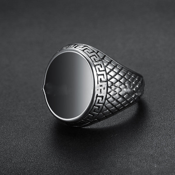Personality Pitted Dome Vinyl Ring For Men