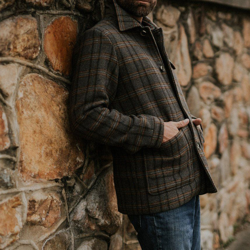 European And American Plaid Fashionable Jacket For Men