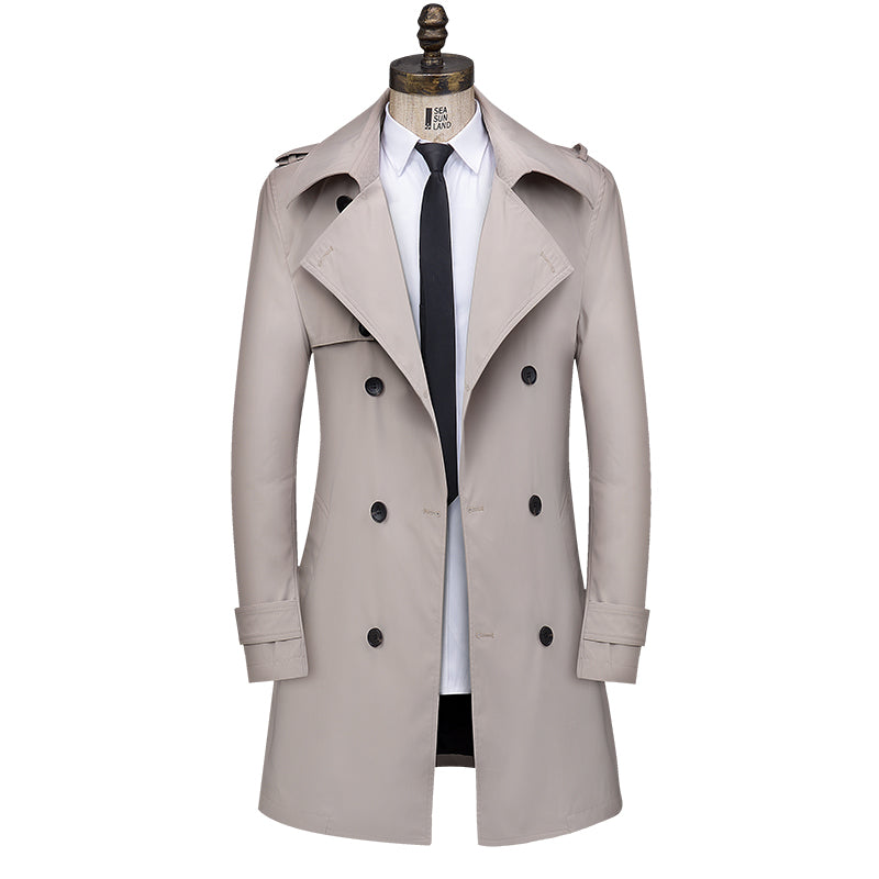 Men's Business Casual Mid-length Cloak Overcoat