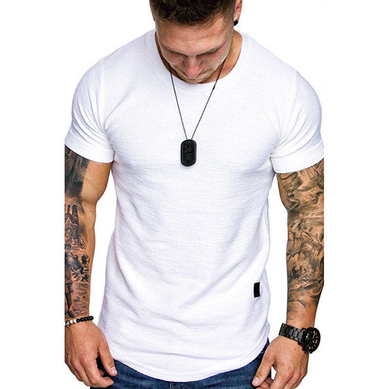 Camiseta holgada de manga corta con cuello redondo para hombre