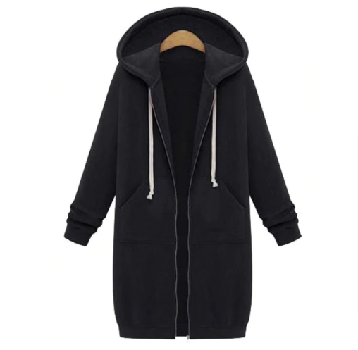 Hooded long sleeved winter jacket