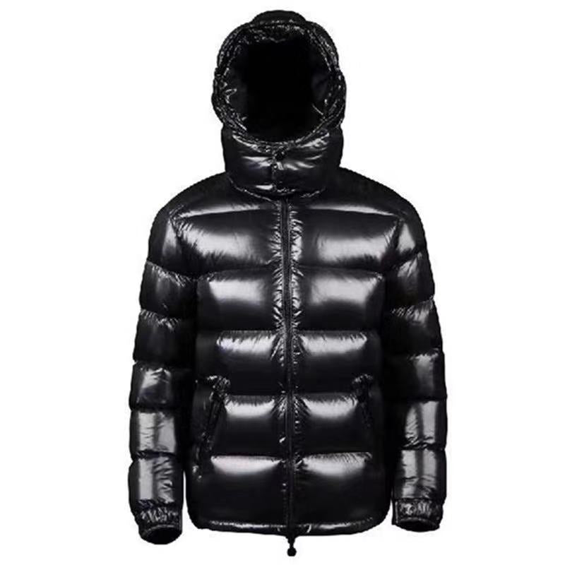 Pure Color Short Shiny White Duck Down Jacket