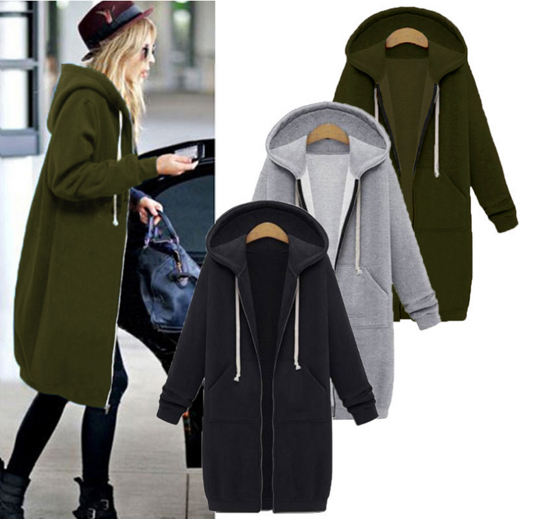 Hooded long sleeved winter jacket