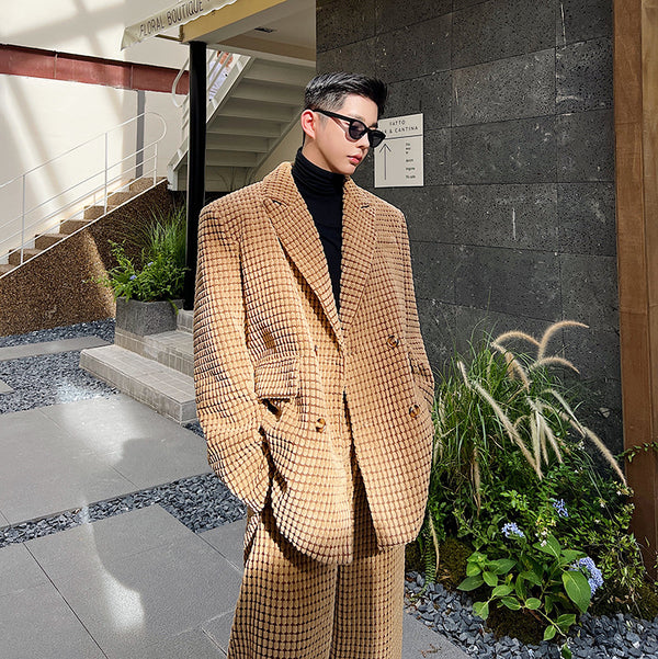 abrigo de hombre de moda con cuello de traje de longitud media de invierno