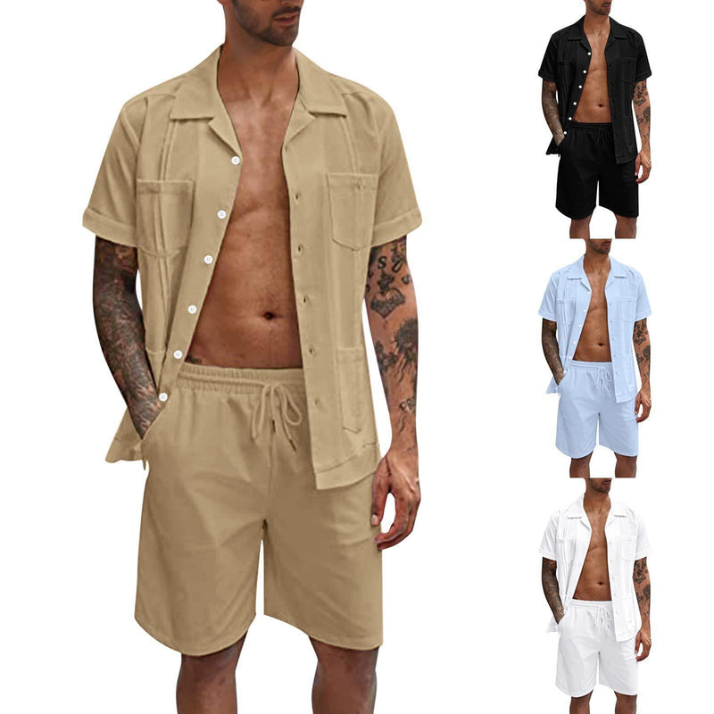 Linen Loose Casual Men's Shirt Summer Set