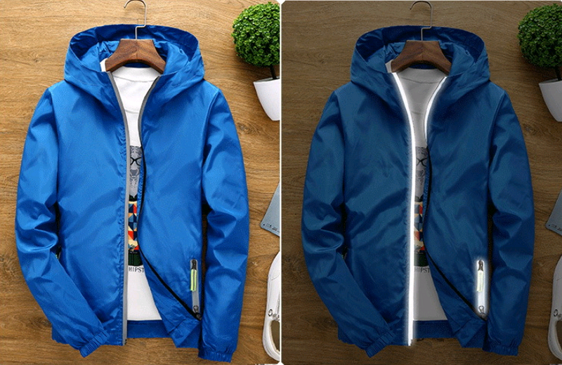 Hooded thin sports slim reflective jacket