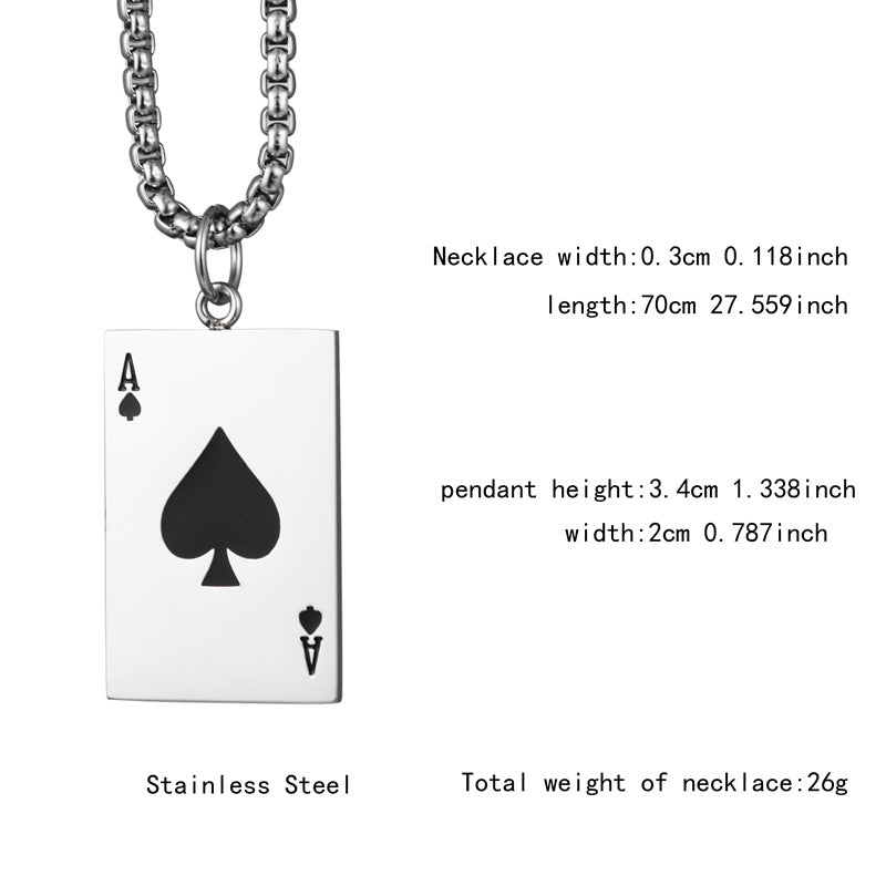 Cards Titanium Steel Necklace