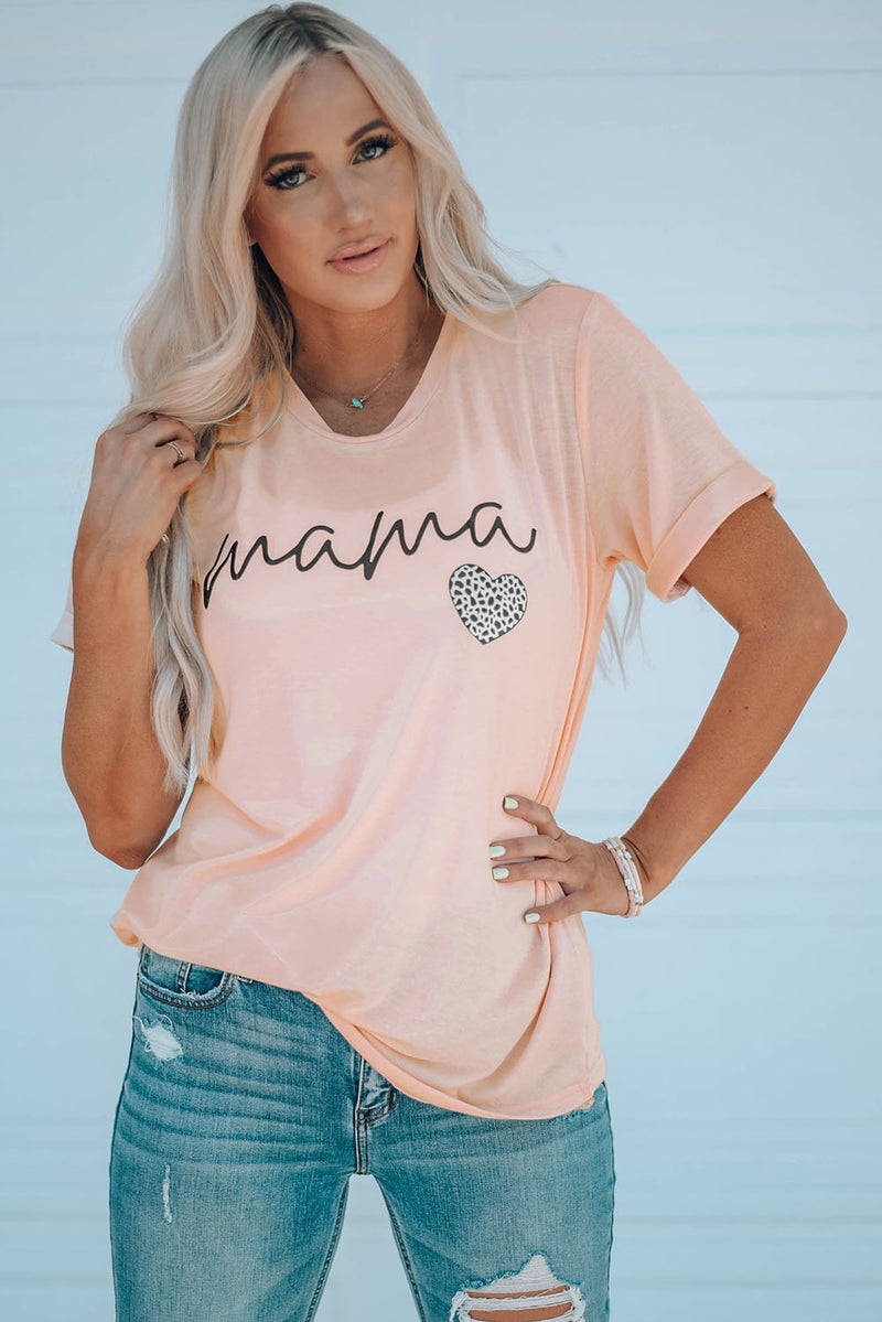 Camiseta con estampado de corazón MAMA