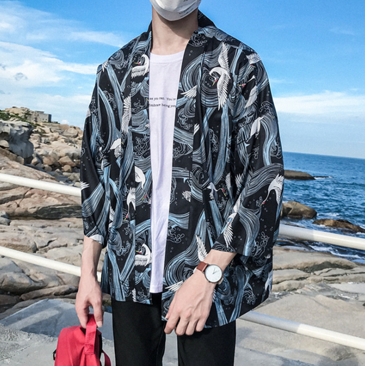 Printed Japanese Style Kimono cardigan jacket