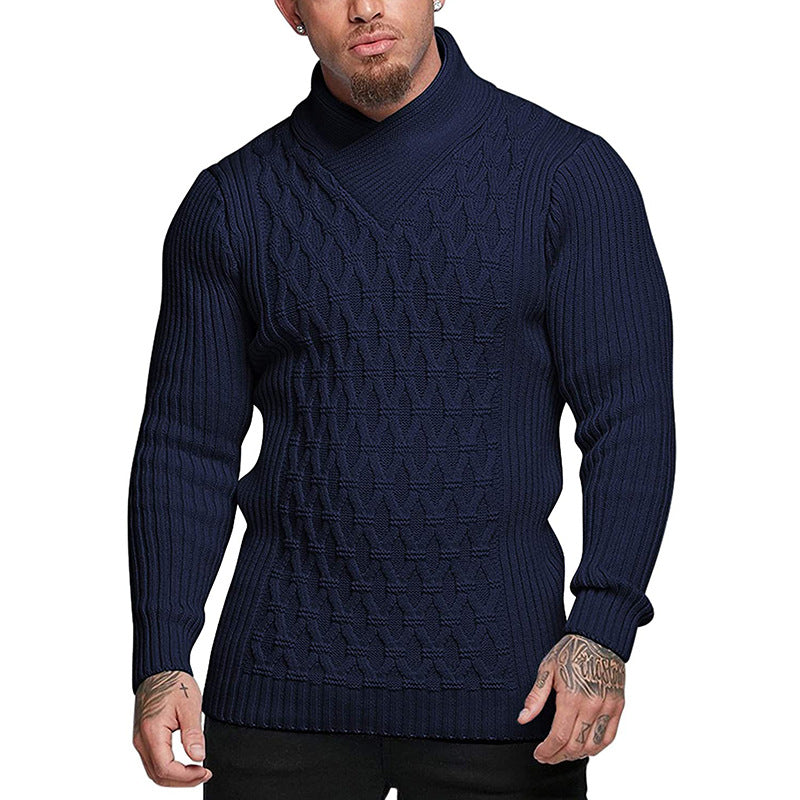 Men's Solid Color Long-sleeved Sweater