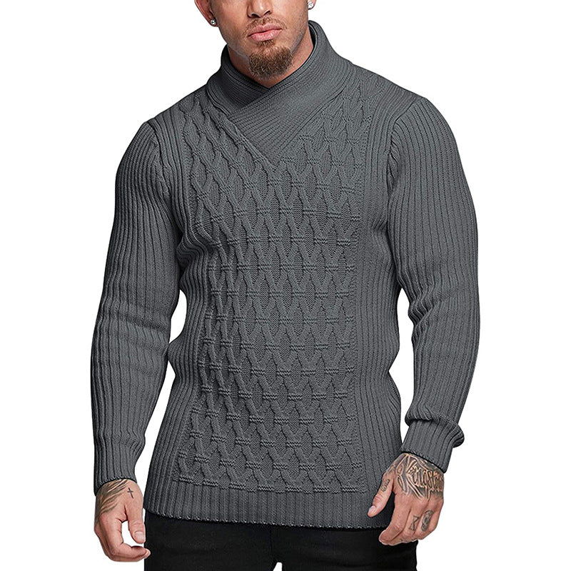 Men's Solid Color Long-sleeved Sweater