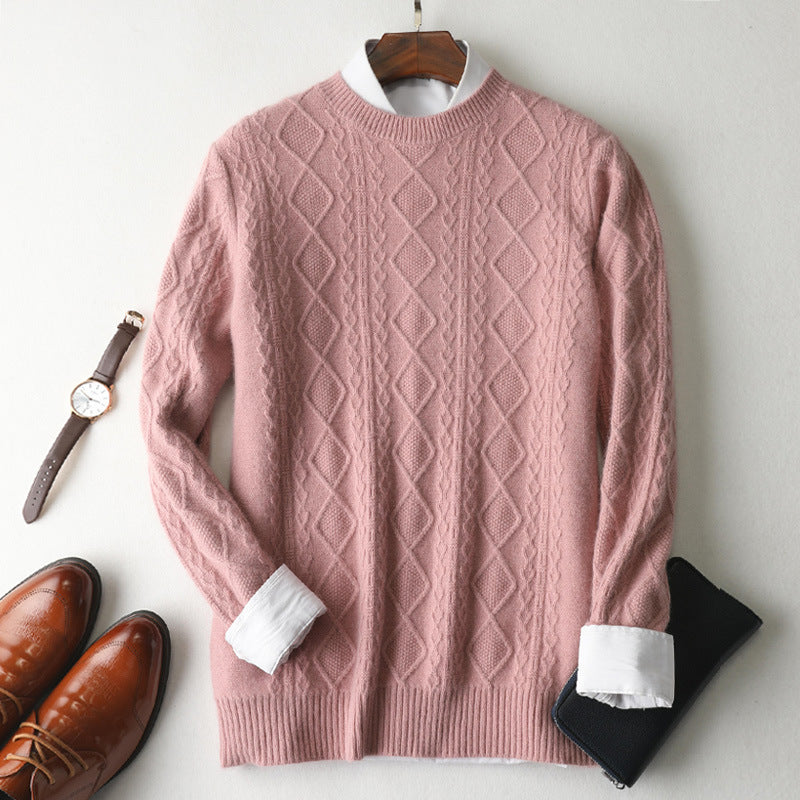 High-end Round Neck Thick Solid Color Sweater