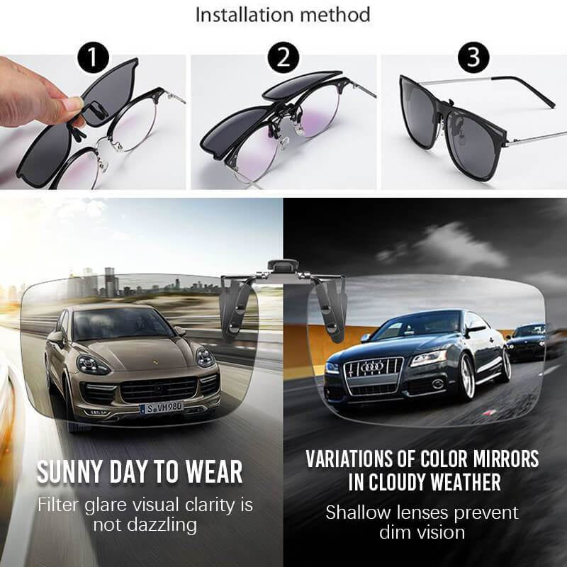 Gafas de sol polarizadas con clip para hombres y mujeres Miopía