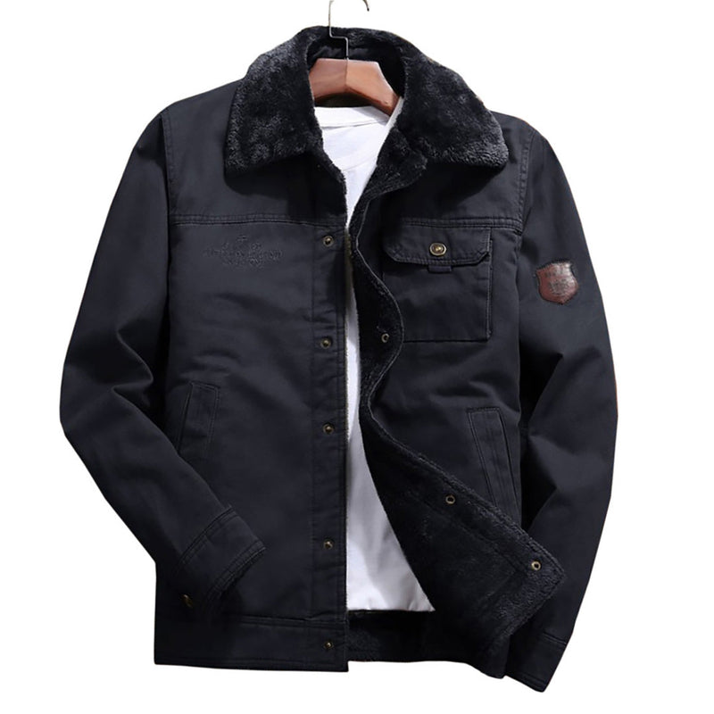 Chaqueta casual de algodón y terciopelo para hombre, chaqueta de invierno