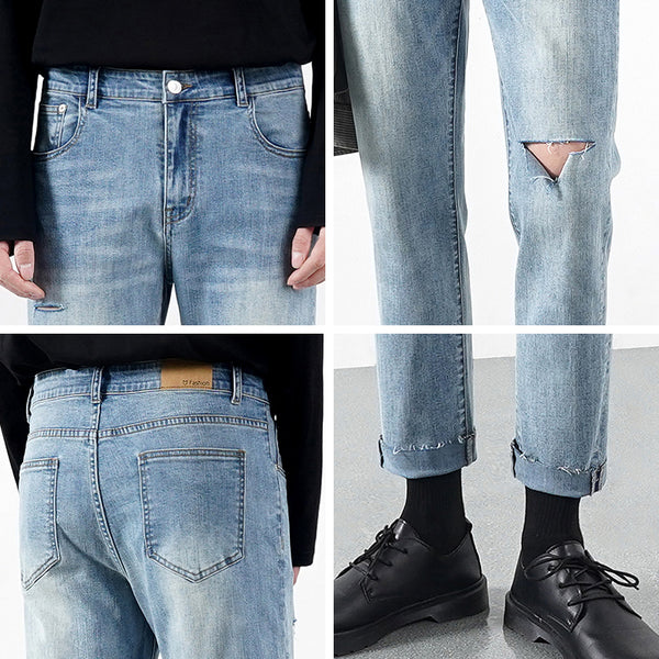 Ripped Jeans For Men Light Summer Thin jeans