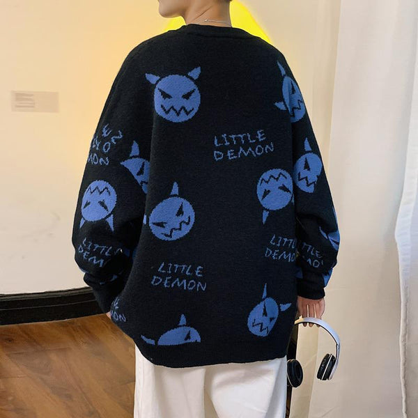 Cartoon Loose Knit Men's And Women's Casual Round Neck Pullover Sweater