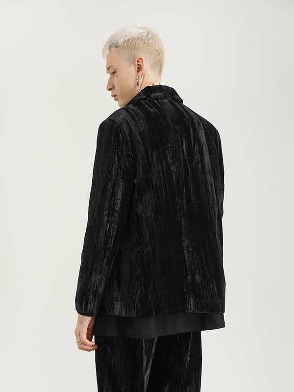 Reflective Velvet Casual Suit Jacket