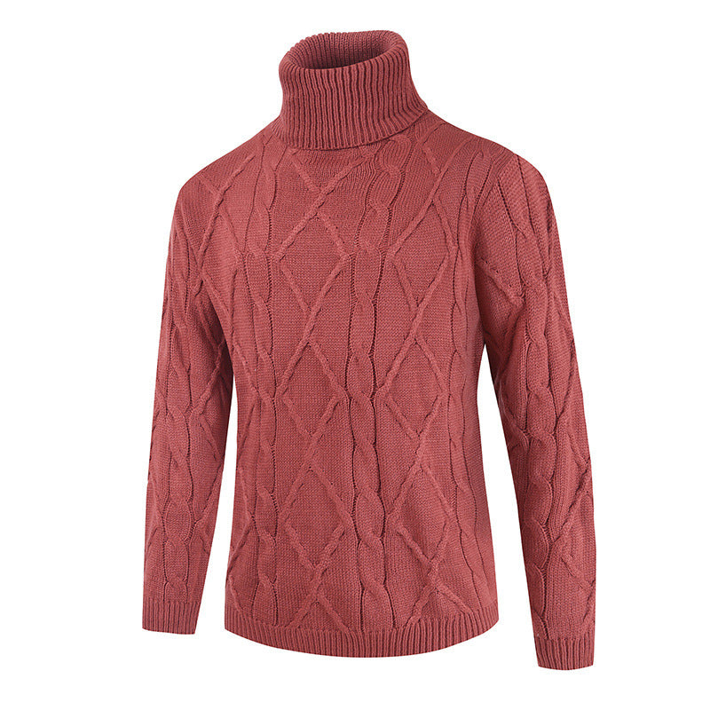 Turtleneck Sweater Men Loose Solid Color