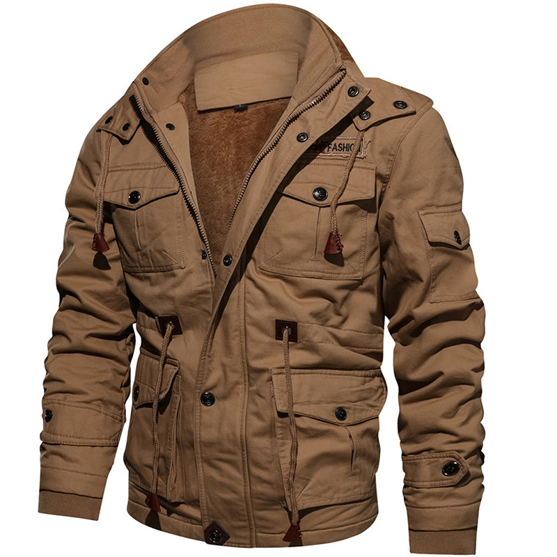 Abrigo con capucha cálido ropa de abrigo gruesa térmica chaqueta militar masculina