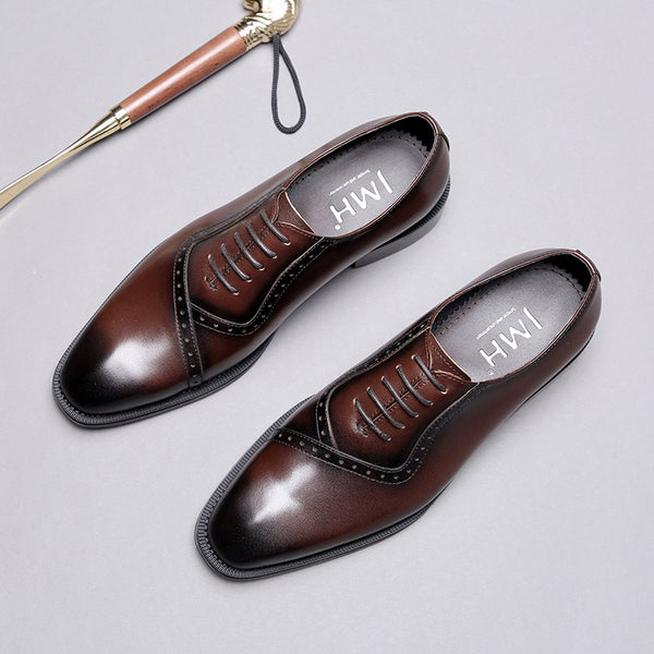 Business Carved Pointed Retro Wedding Shoes Men