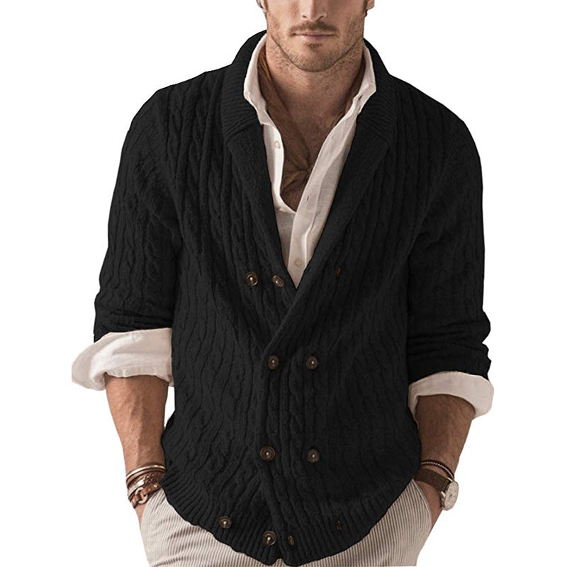 Autumn and winter new solid color knitted jacket