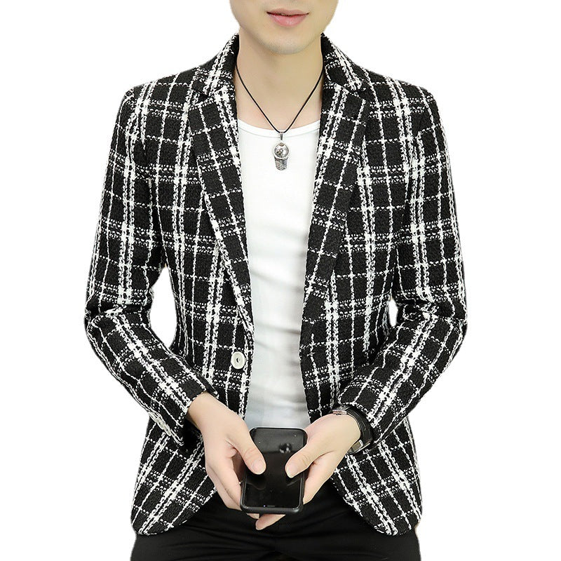 Plaid Jacket Men's Trendy And Handsome