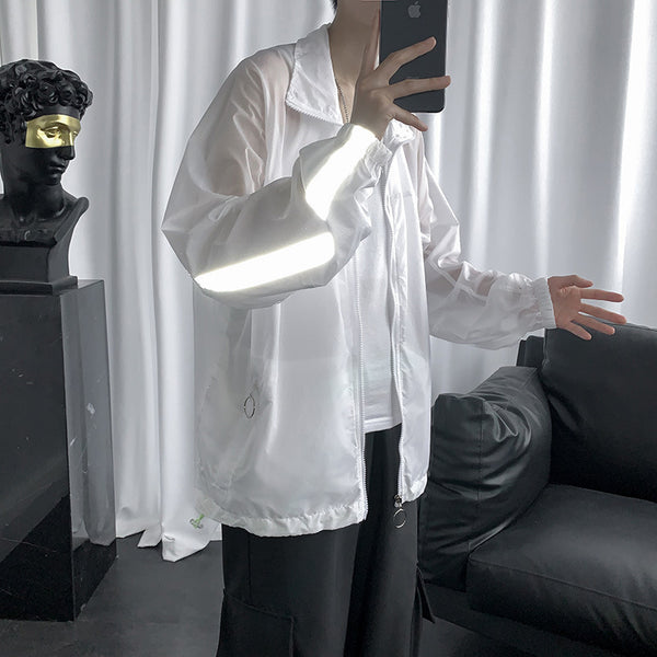 Abrigo fino Chaqueta de moda reflectante holgada que combina con todo