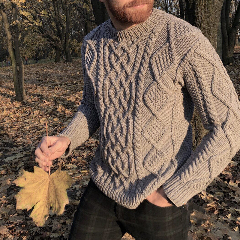 Suéter de punto casual de talla grande para hombre otoño e invierno