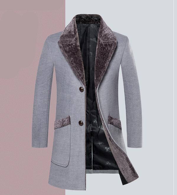 Slim Mid Length Woolen Casual Coat