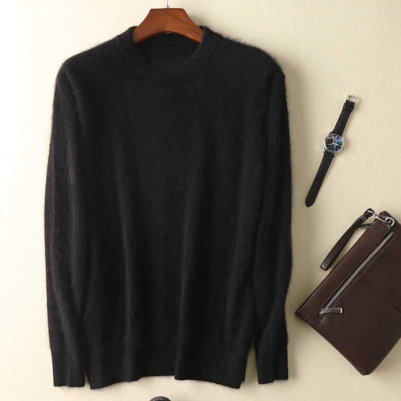 New Cashmere Men's Round Neck Loose Thick Mink Sweater