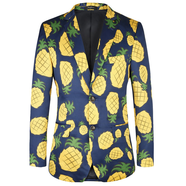 Traje casual de fruta de piña de vacaciones hawaianas masculina