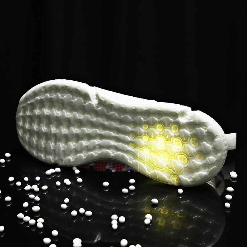 Zapatillas de deporte tejidas voladoras transpirables Zapatos para correr de palomitas de maíz para hombres