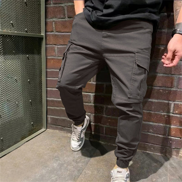 Mens Sports Pants With Pockets Casual Cargo Trousers