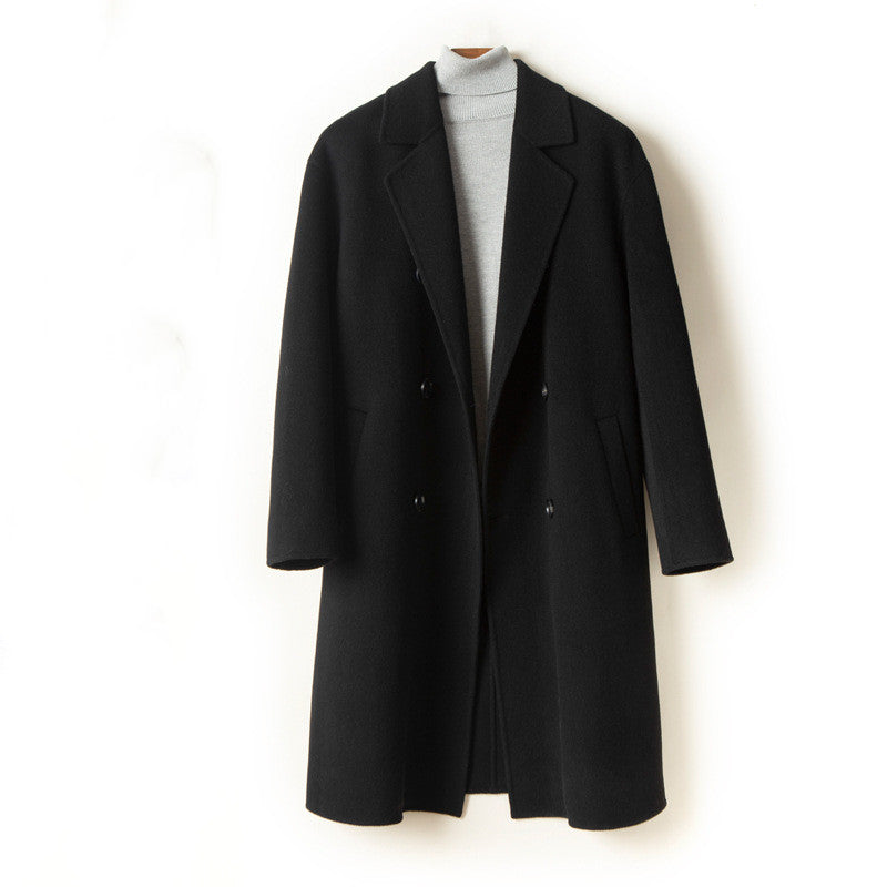 Men's Suit Collar Double Sided Woolen Coat